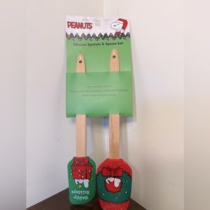 Peanuts Snoopy & Woodstock “Happy Holidays” XMAS Silicone Spatula 2 Piece Set.